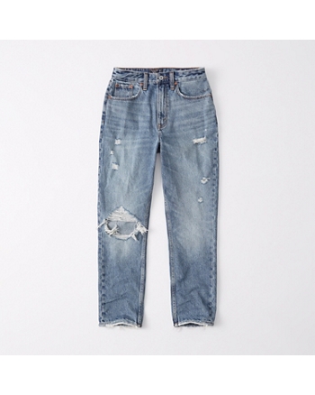 Womens Curve Love High Rise Mom Jeans | Womens Bottoms | Abercrombie.com