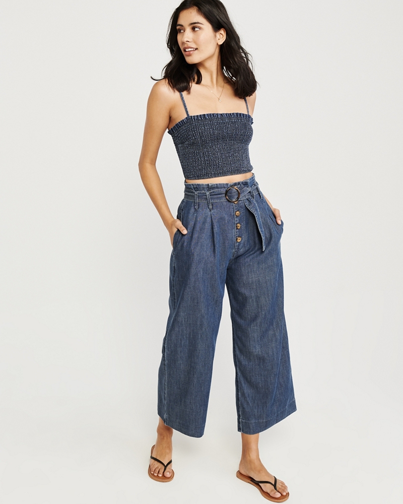 Belted Wide-Leg Pants