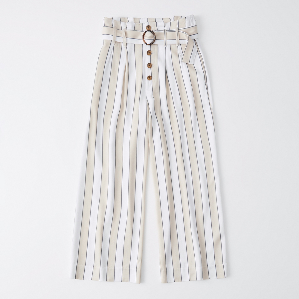 abercrombie belted wide leg pants
