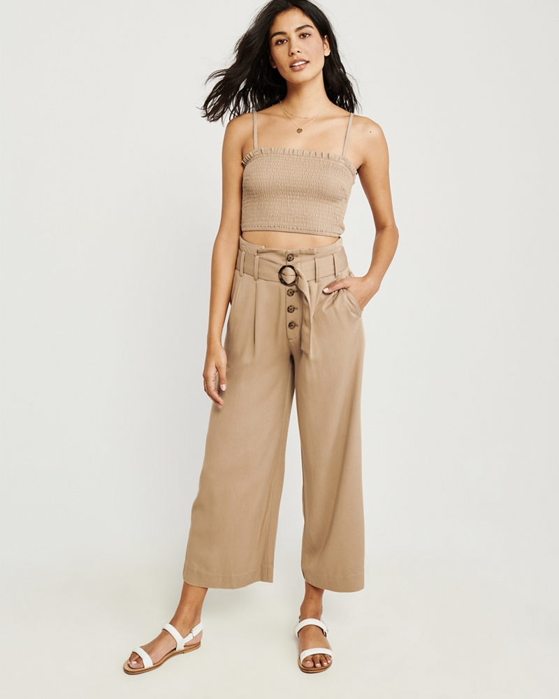 Belted Wide-Leg Pants