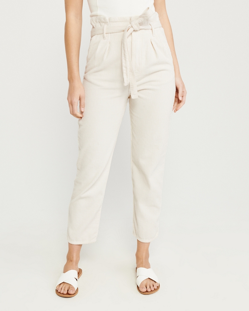 Paperbag Waist Corduroy Pants
