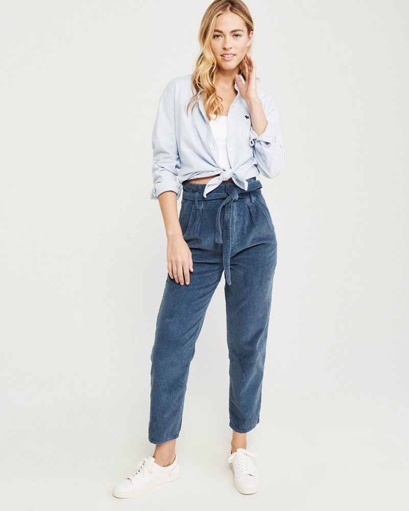 Paperbag Waist Corduroy Pants