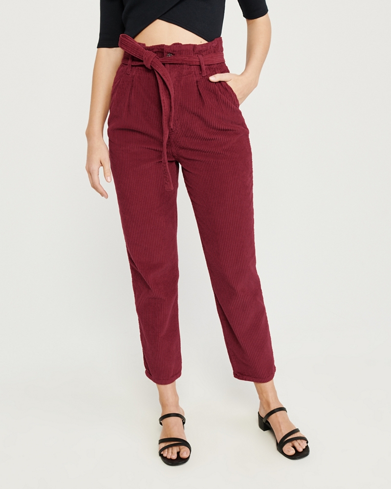 Paperbag Waist Corduroy Pants