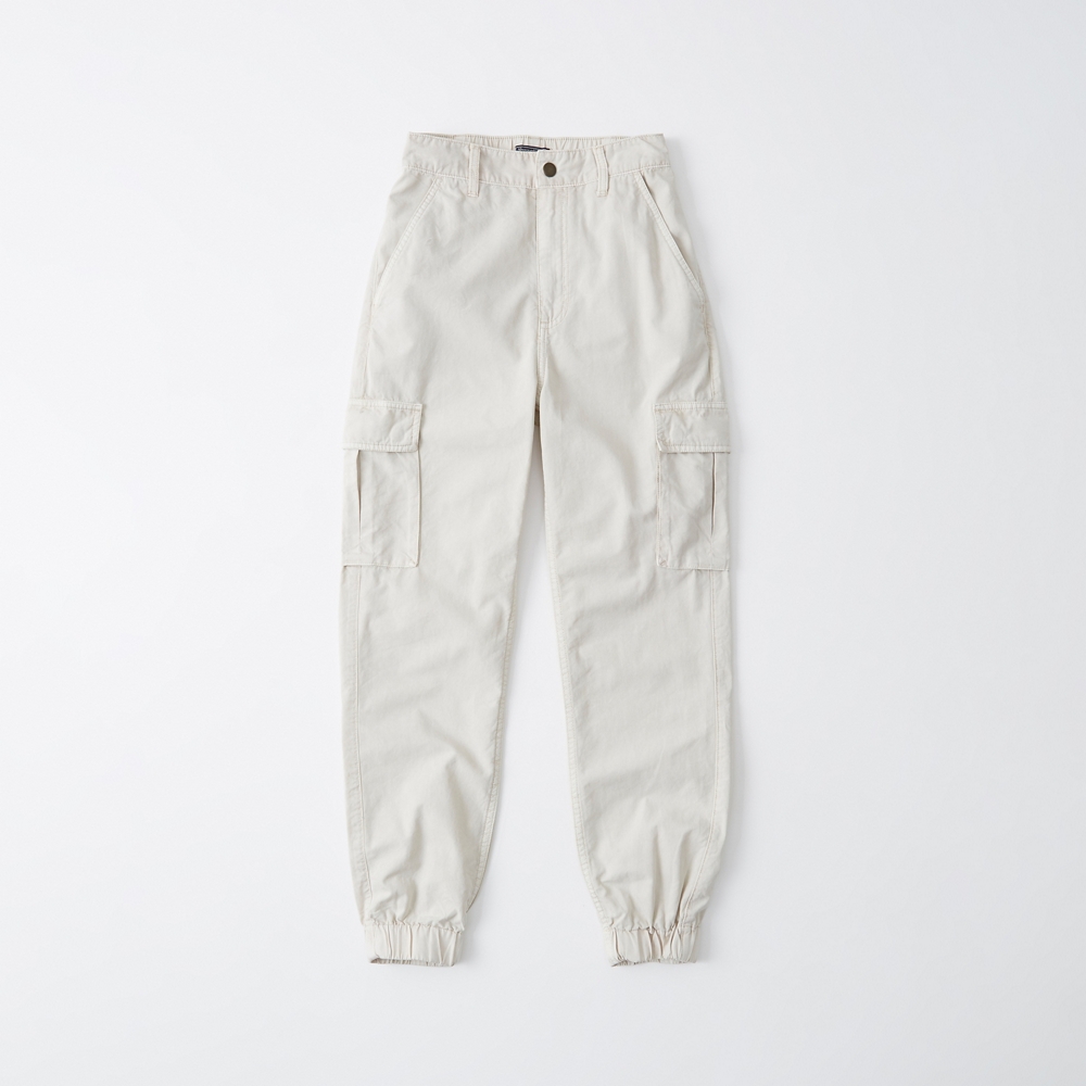 white cargo joggers womens