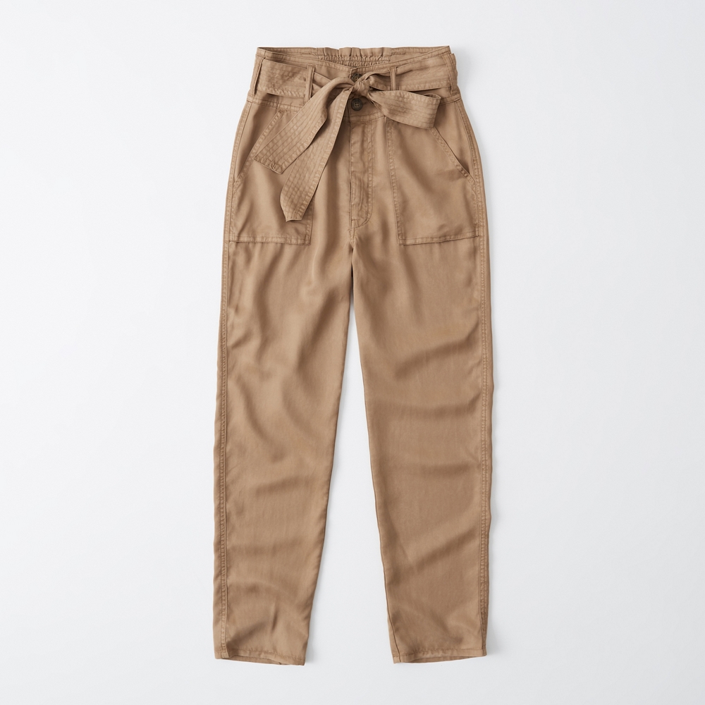 abercrombie belted taper pants