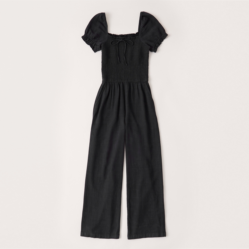 black short sleeve jumpsuit