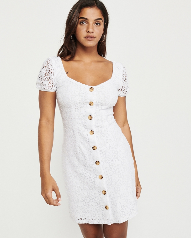 Button-Up Lace Dress