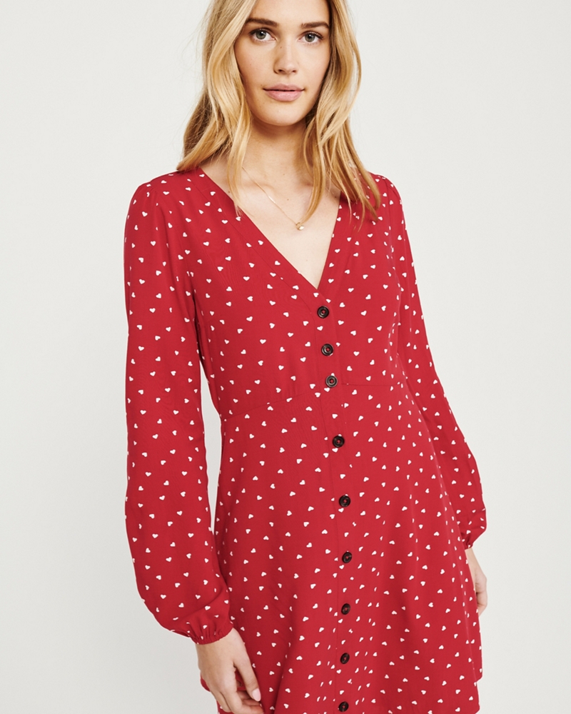 Long-Sleeve Button-Up Dress