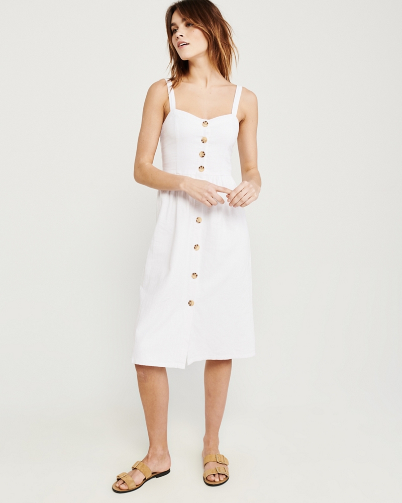 Button-Up Cami Midi Dress