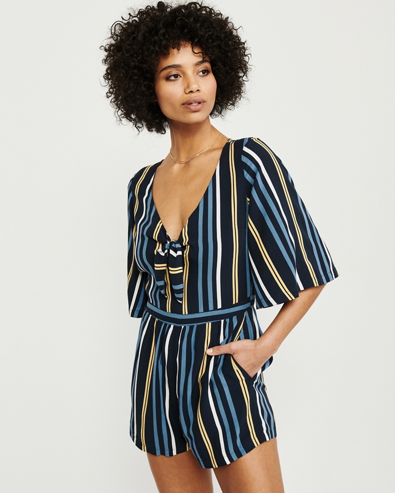 Tie-Front Kimono Romper