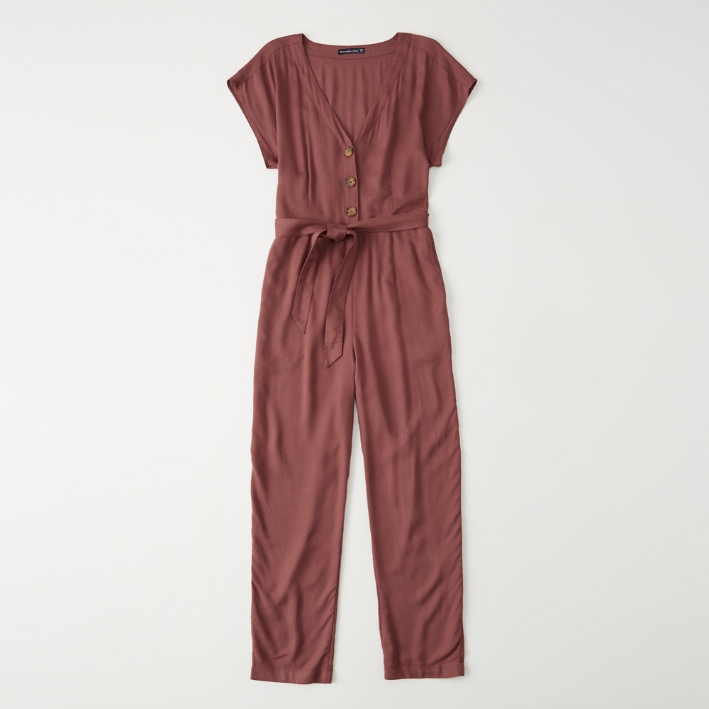 abercrombie red jumpsuit