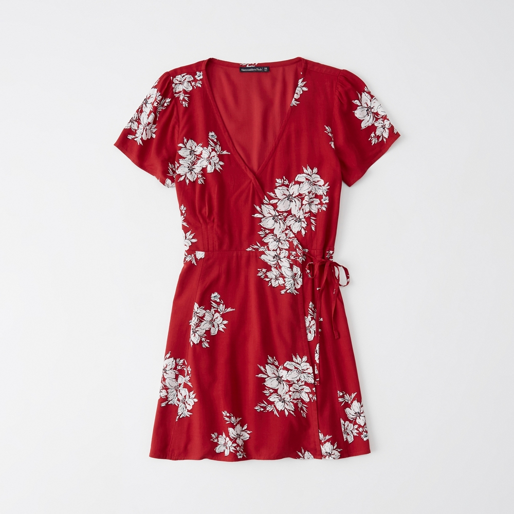 abercrombie red floral dress