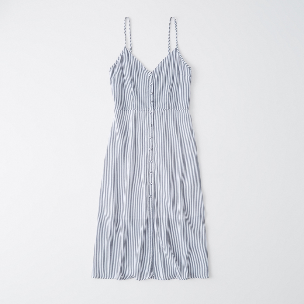 button up cami midi dress
