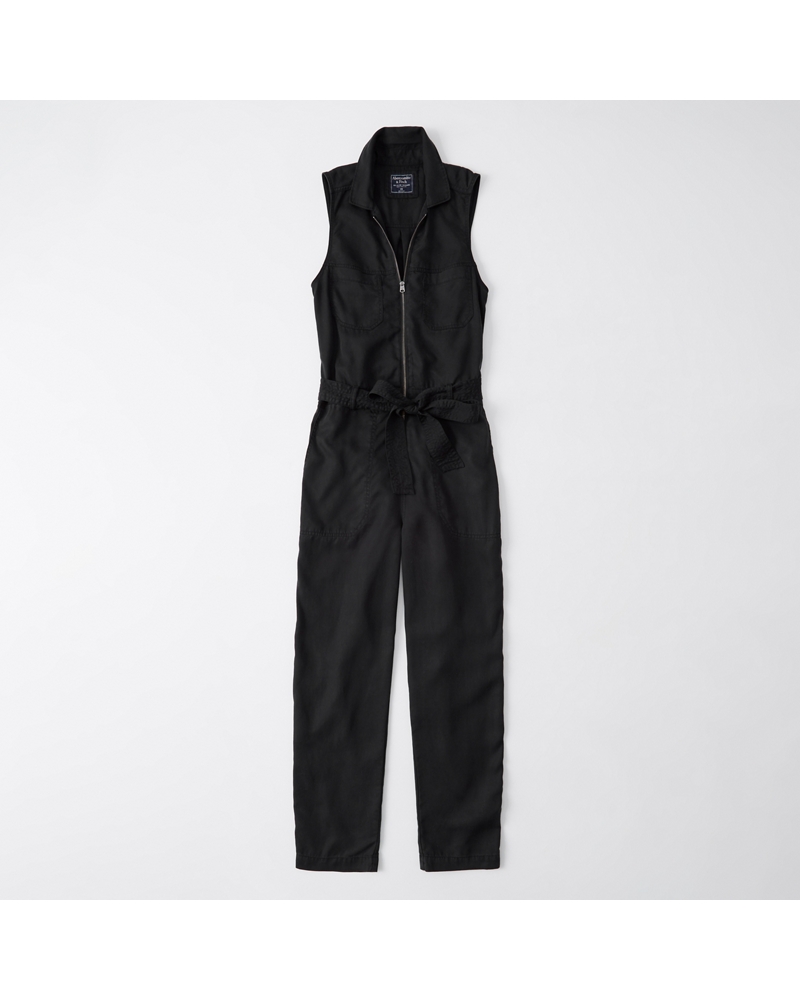 Womens Sleeveless Utility Jumpsuit Womens Dresses & Jumpsuits