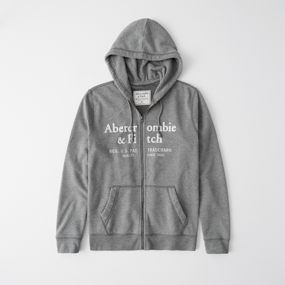 abercrombie and fitch grey hoodie