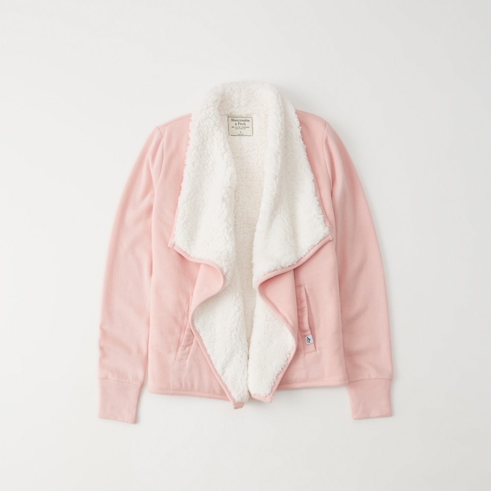 abercrombie sherpa lined cardigan