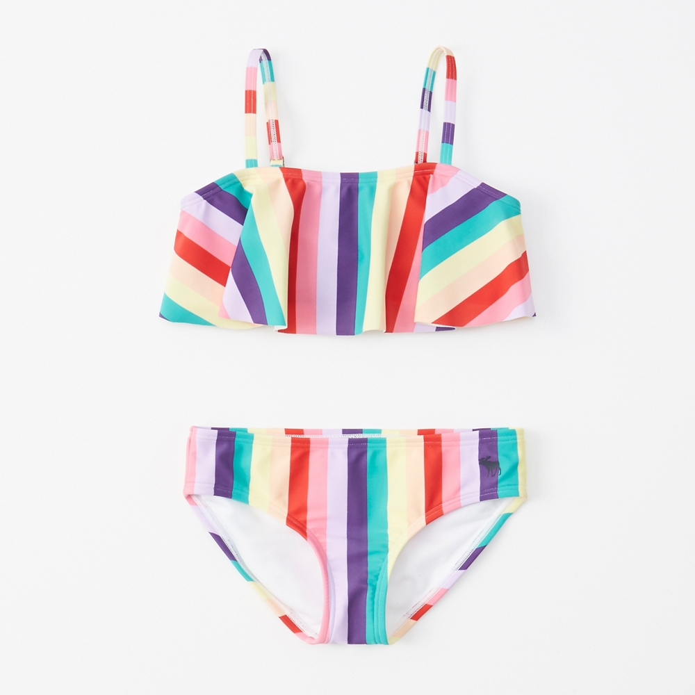 bandeau flounce two-piece swimsuit