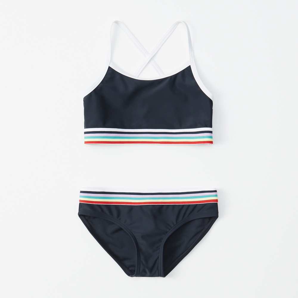 rainbow two-piece swimsuit