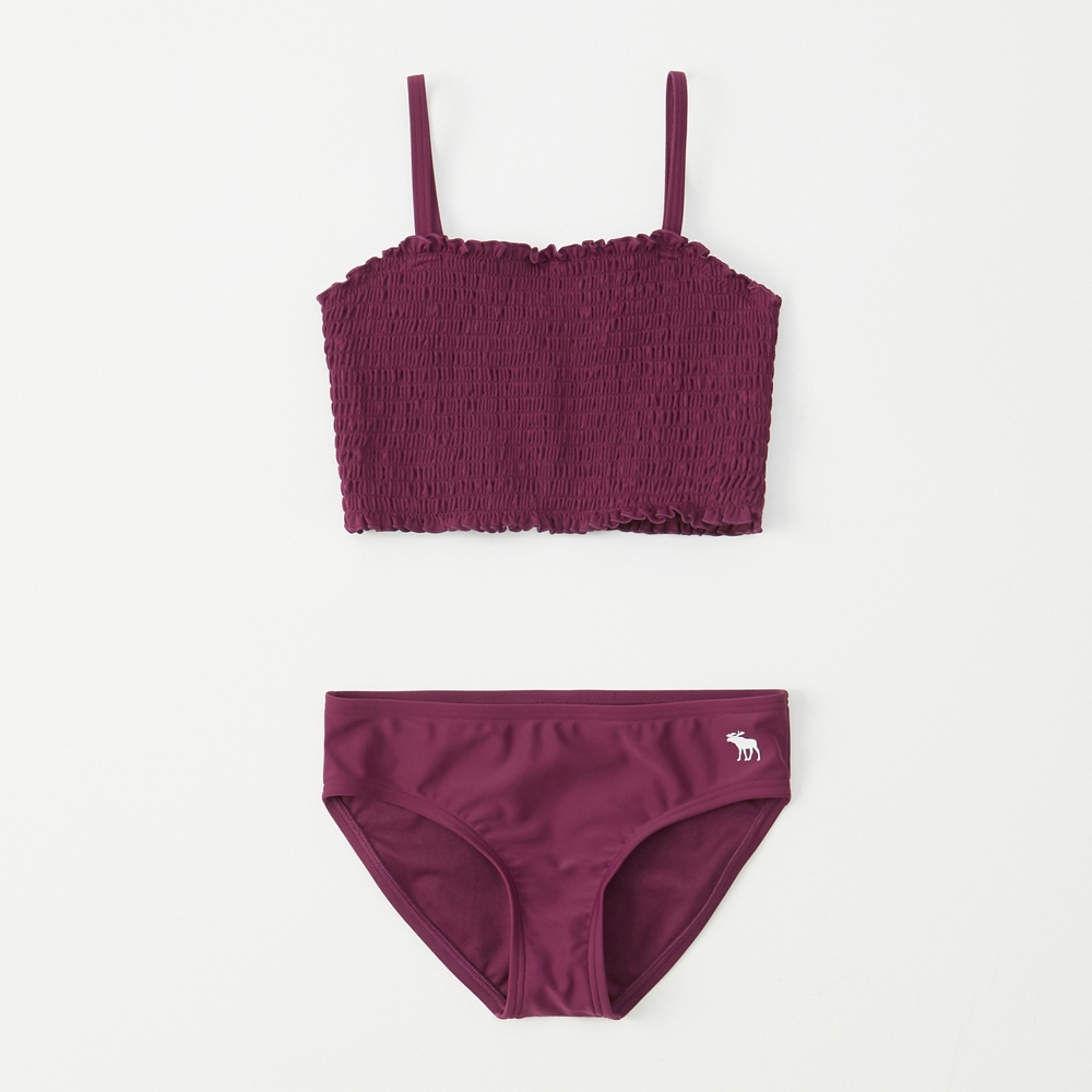 smocked two-piece swimsuit