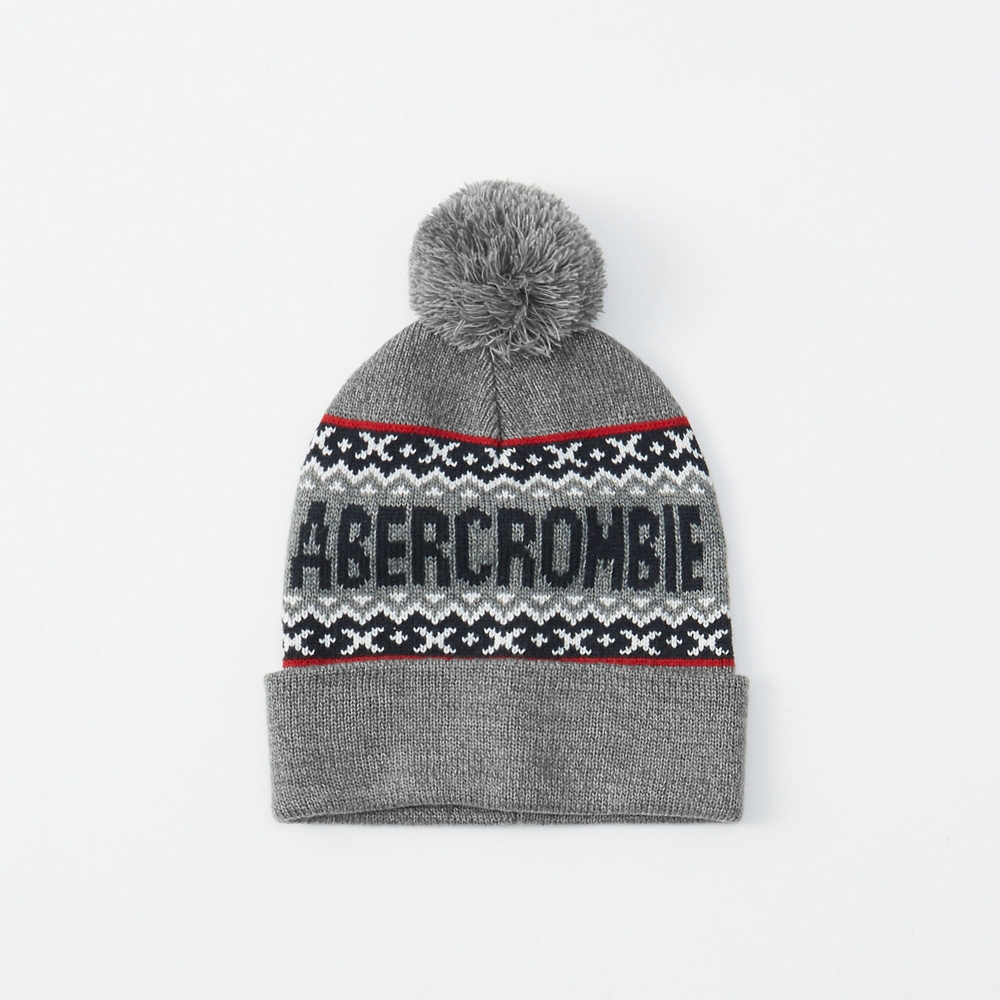 knit logo pom hat