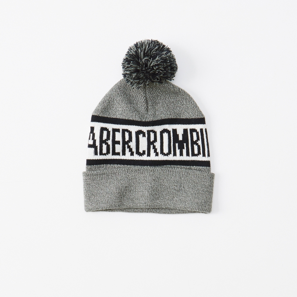 logo knit beanie hat