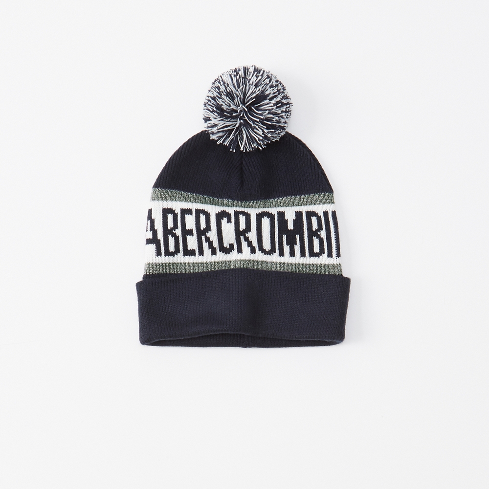 logo knit beanie hat