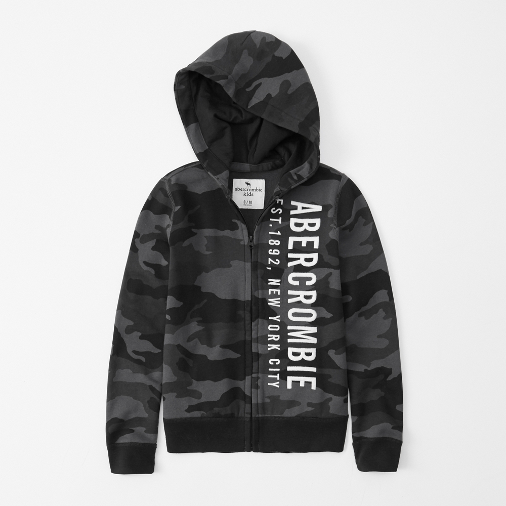 full-zip logo hoodie