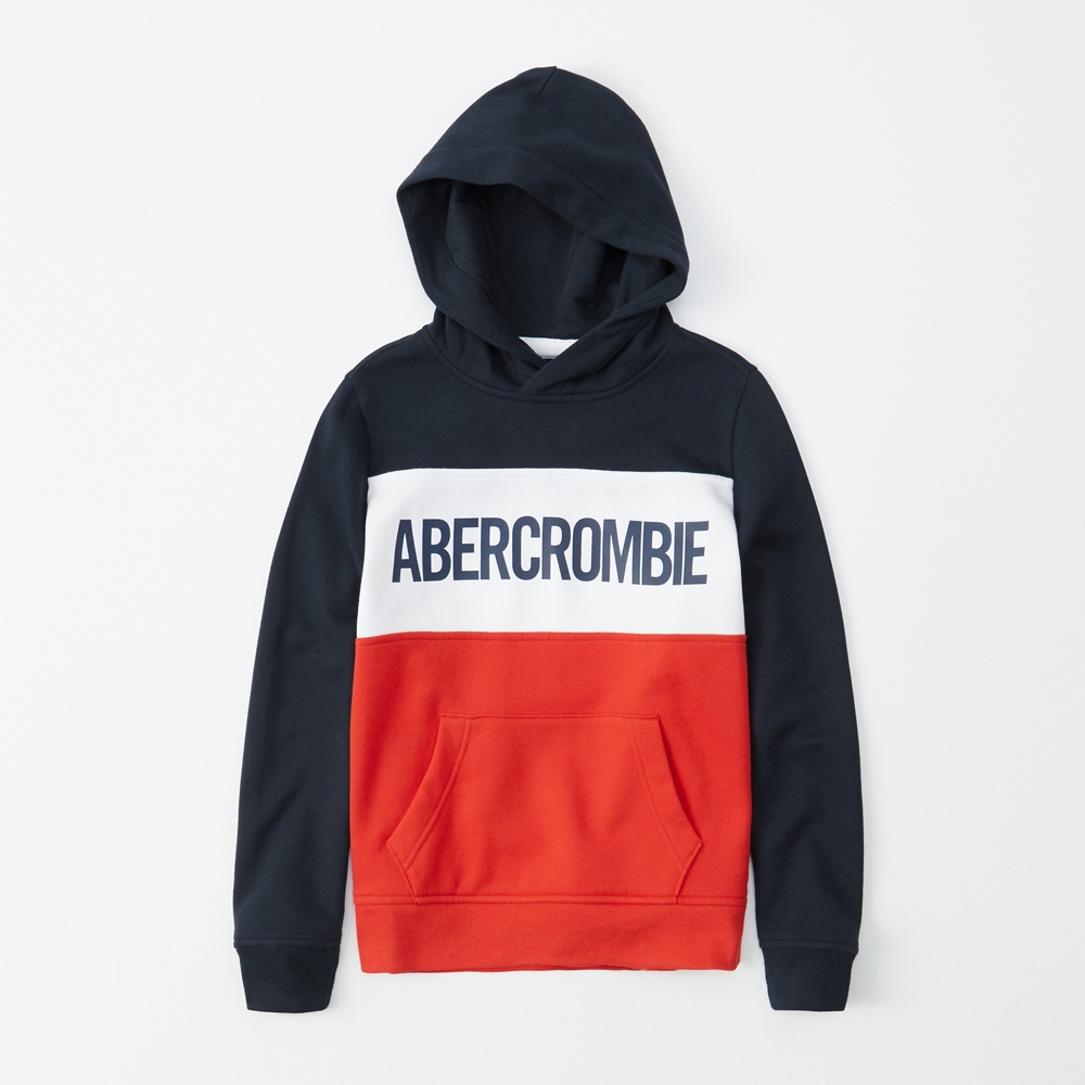 colorblock logo hoodie