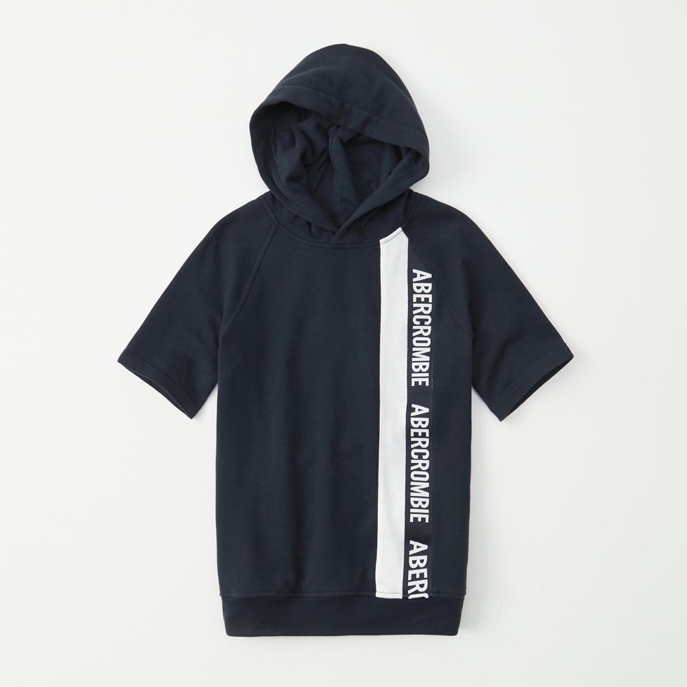 abercrombie logo tape hoodie