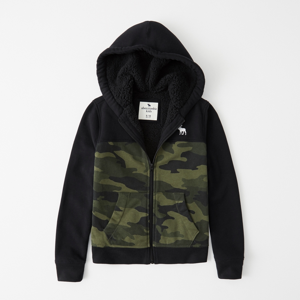 sherpa full-zip hoodie