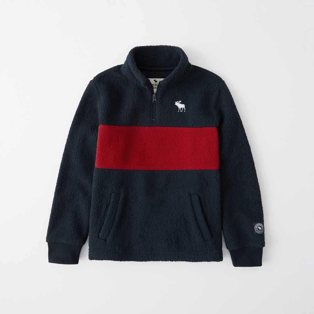 sherpa fleece half-zip sweatshirt