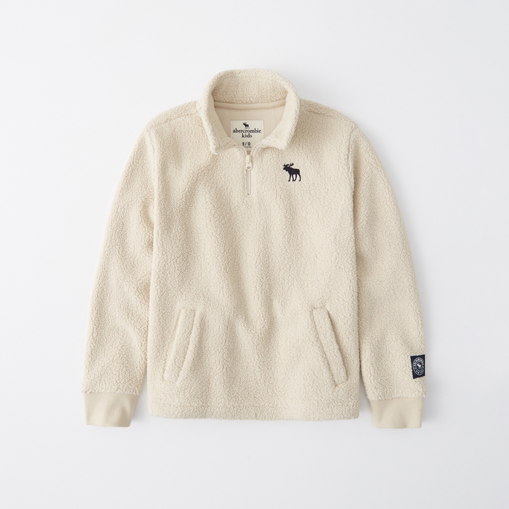 sherpa fleece half-zip sweatshirt