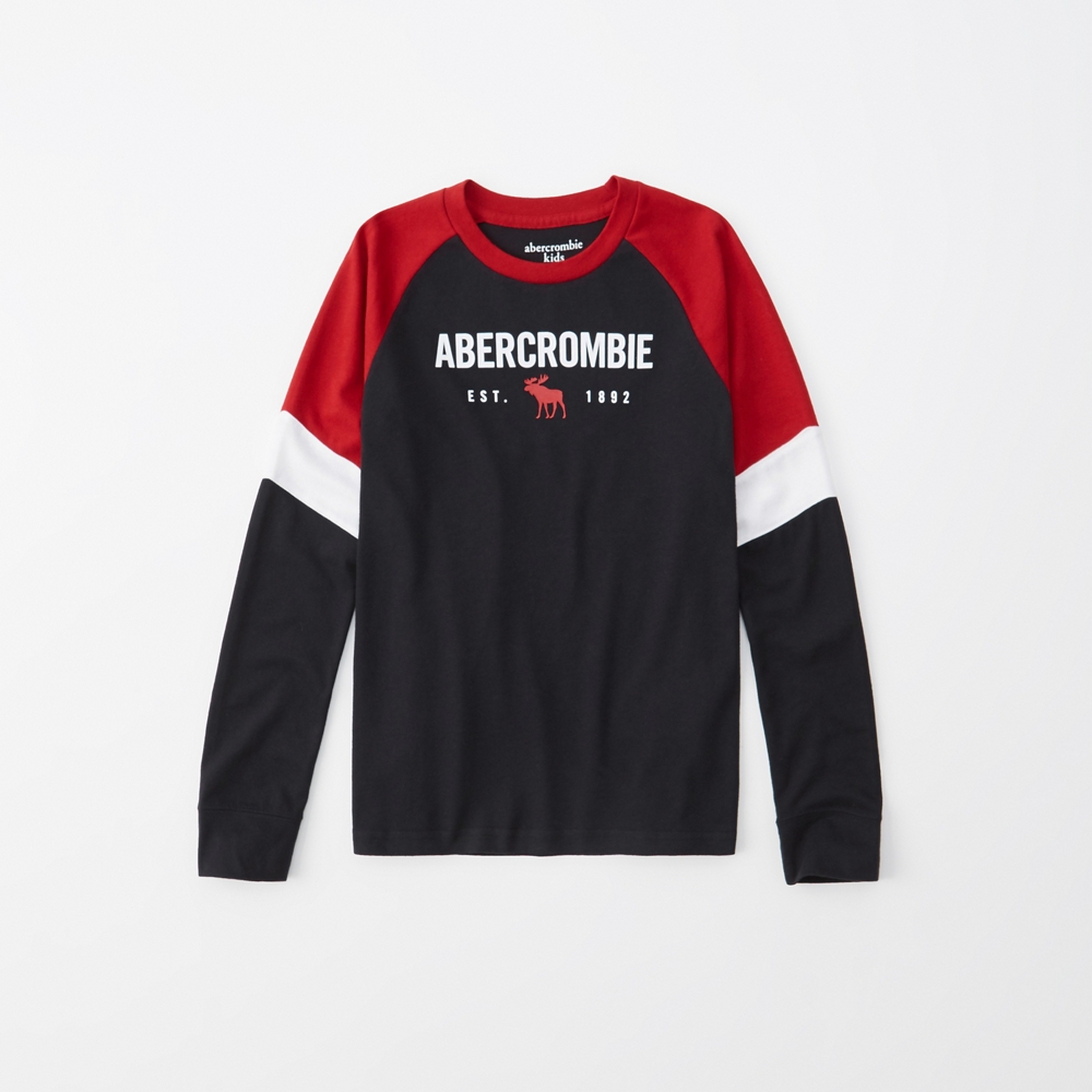 long-sleeve print logo tee