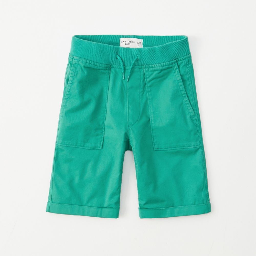 twill pull-on shorts