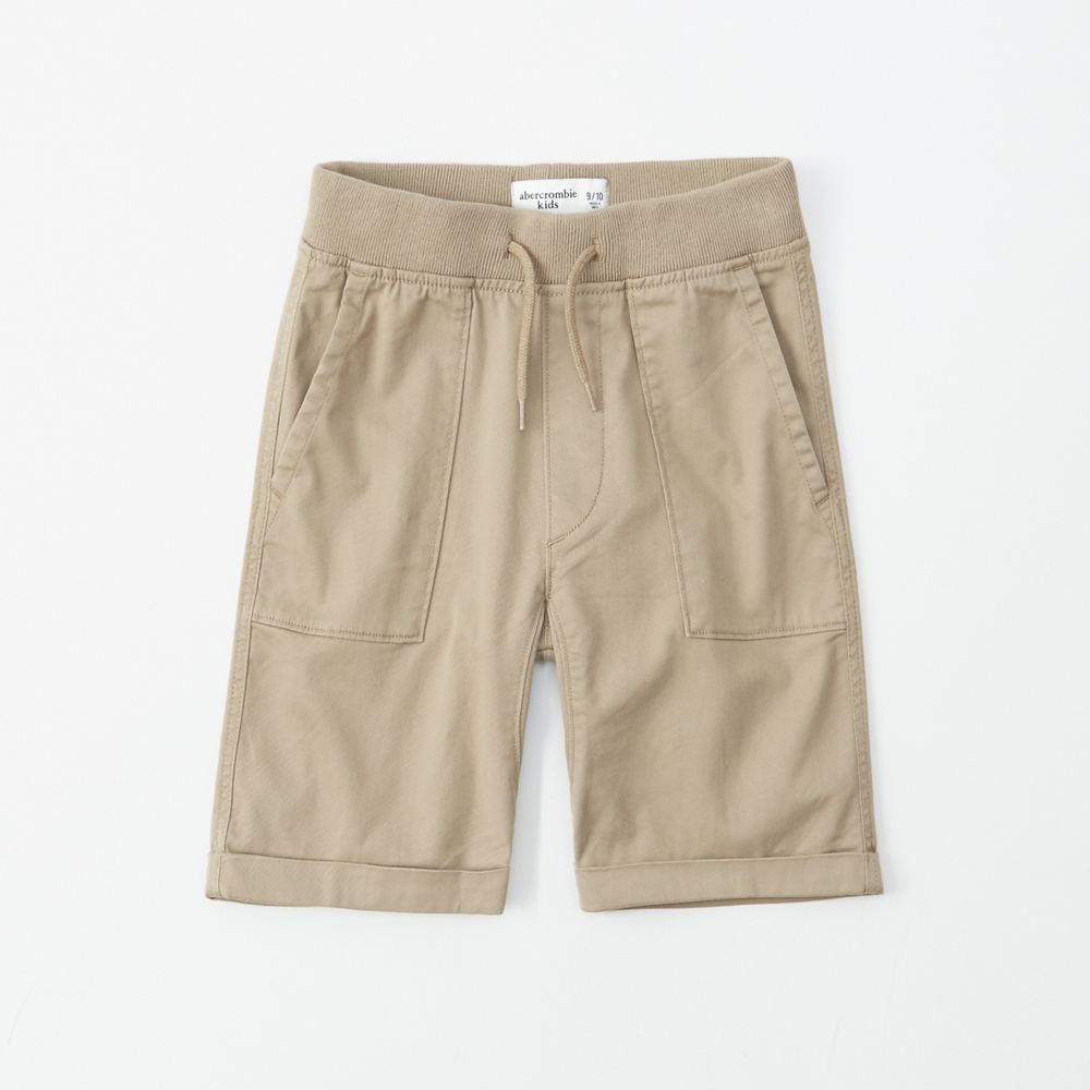 twill pull-on shorts