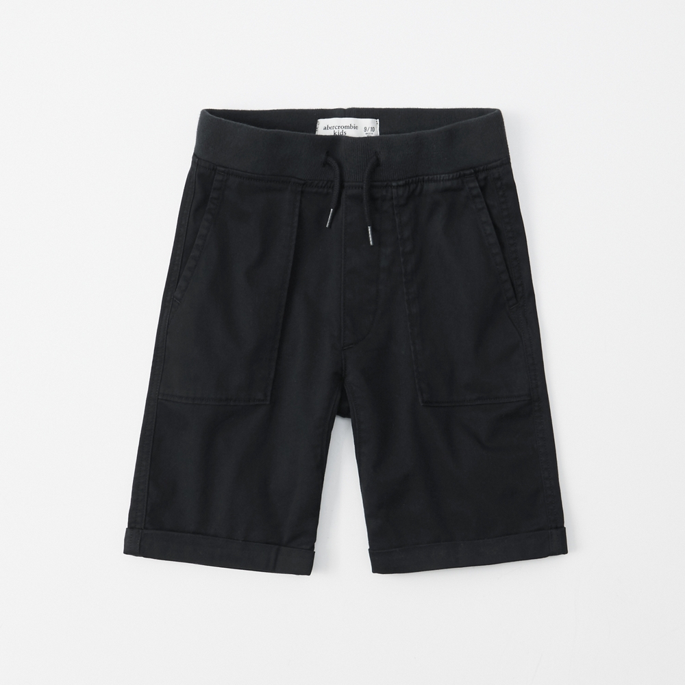 twill pull-on shorts