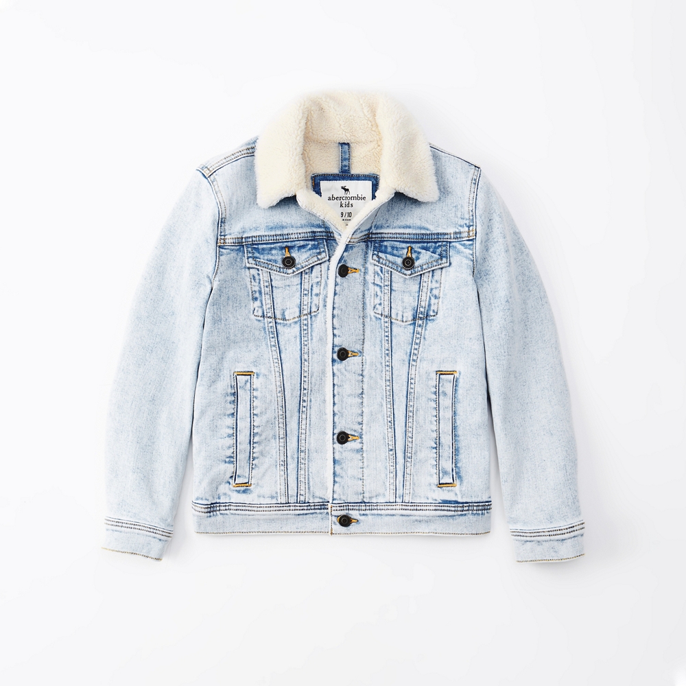 sherpa-lined denim trucker jacket