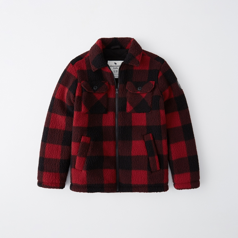 full-zip sherpa fleece jacket