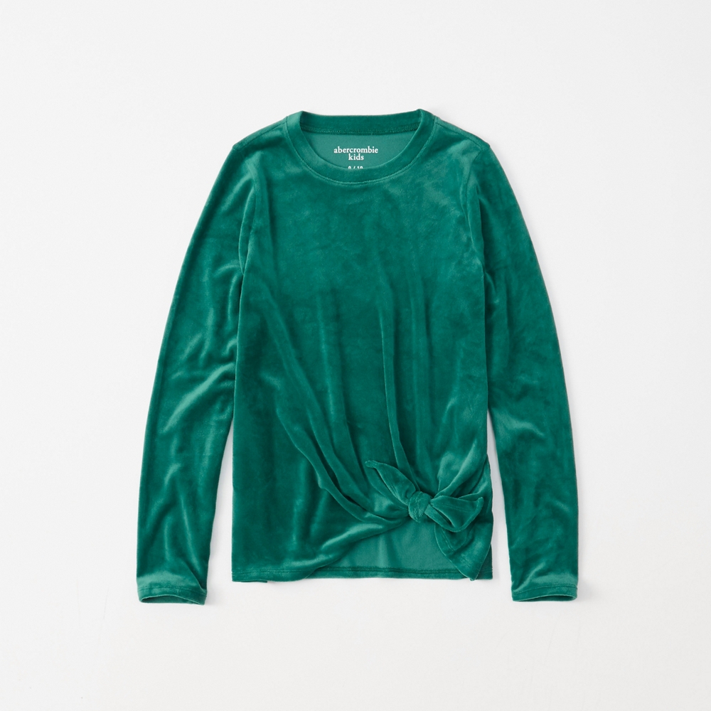 velour tie-front tee