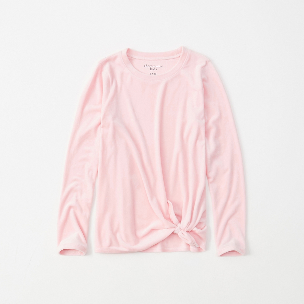 velour tie-front tee