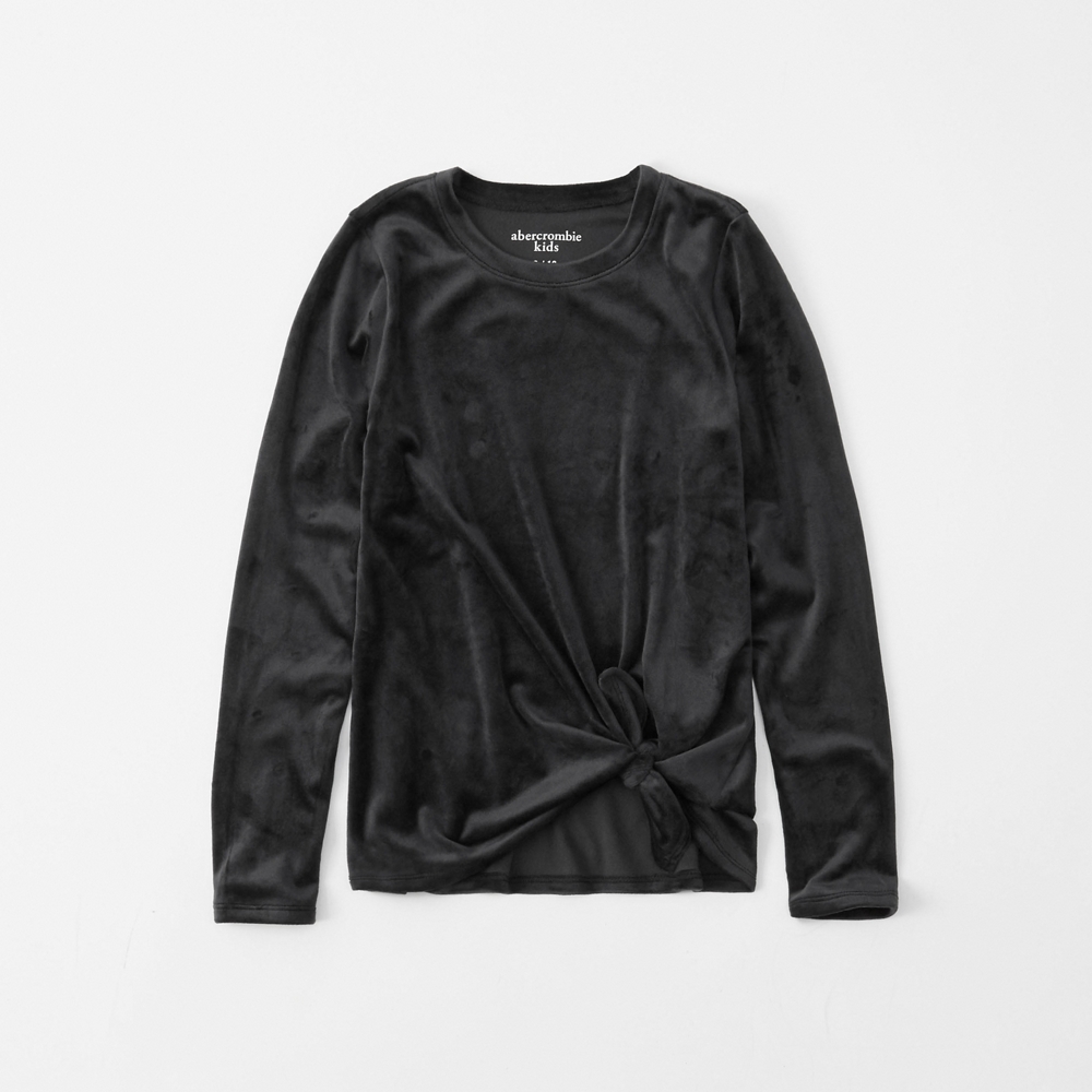 velour tie-front tee