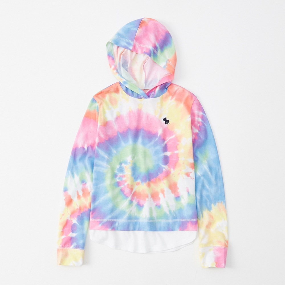 pattern twofer hoodie