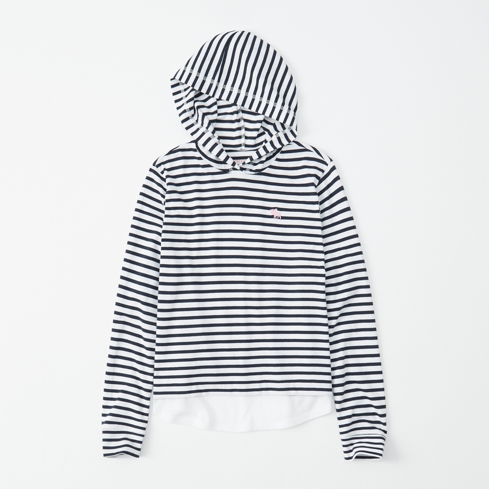 pattern twofer hoodie