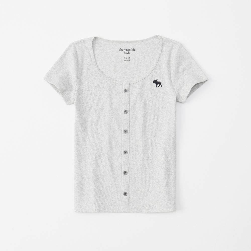 button-up ribbed tee