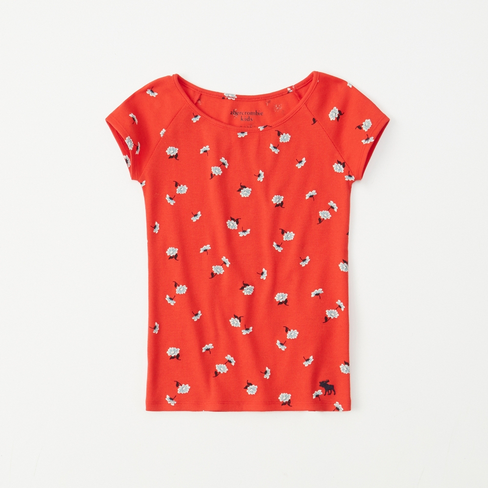 floral short-sleeve ribbed icon tee