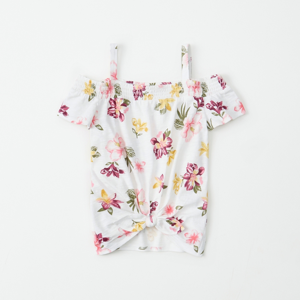 off-the-shoulder tie-front top