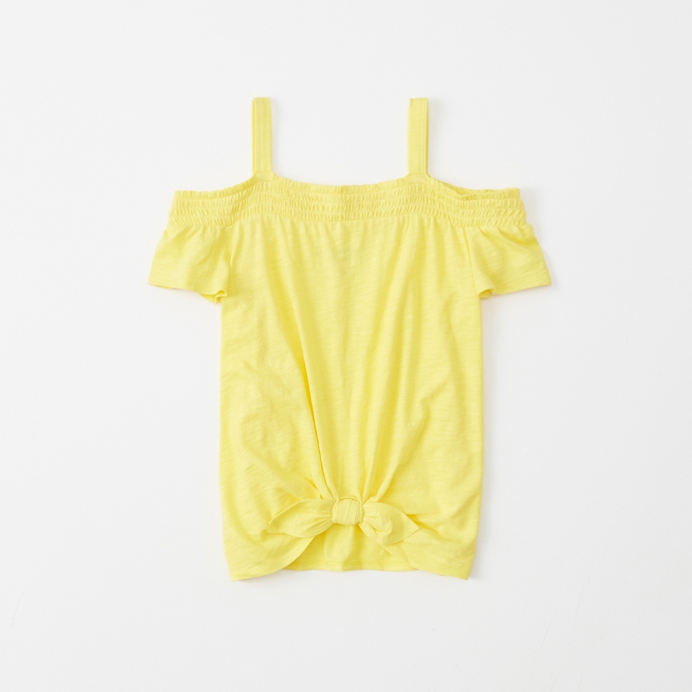 off-the-shoulder tie-front top