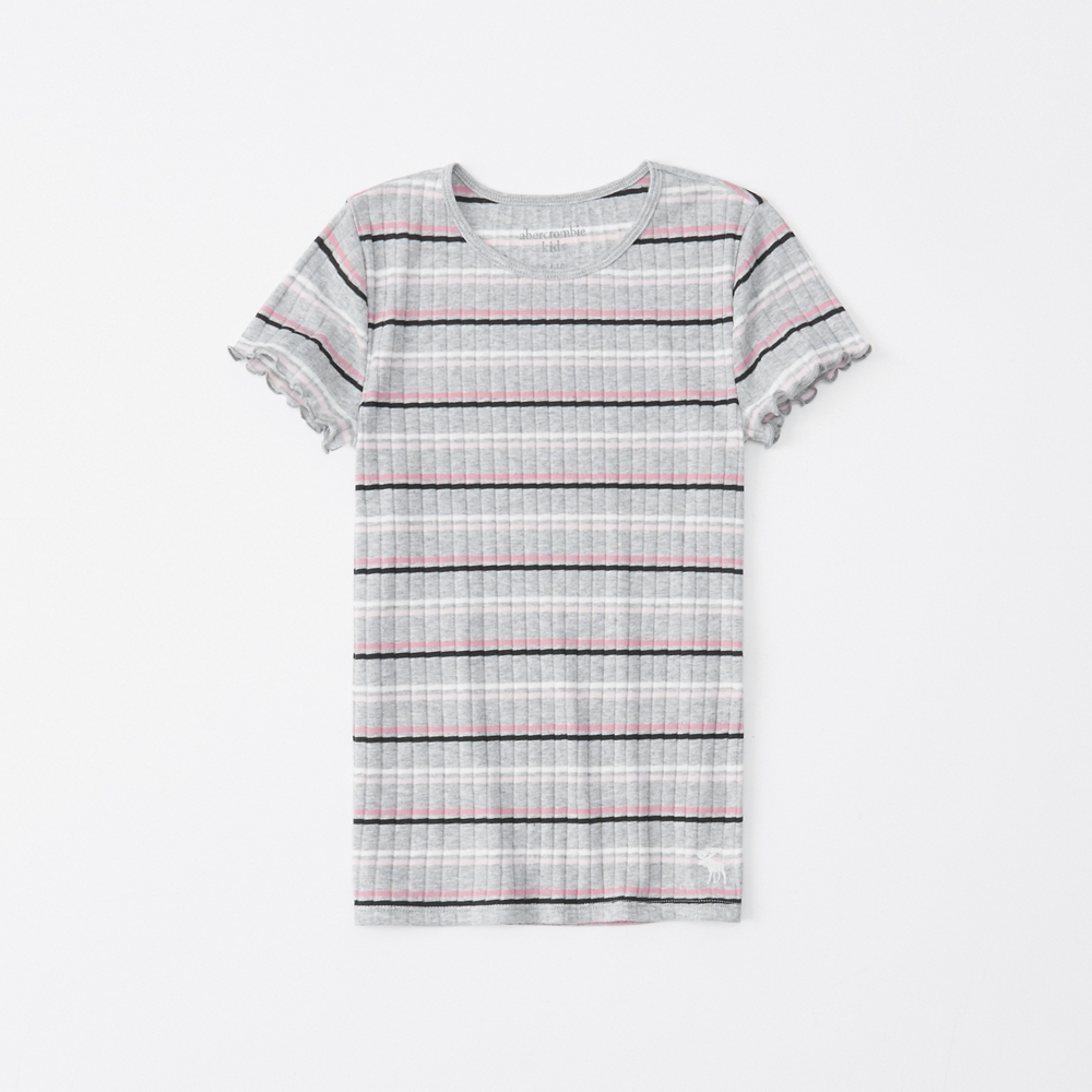 ribbed short-sleeve top