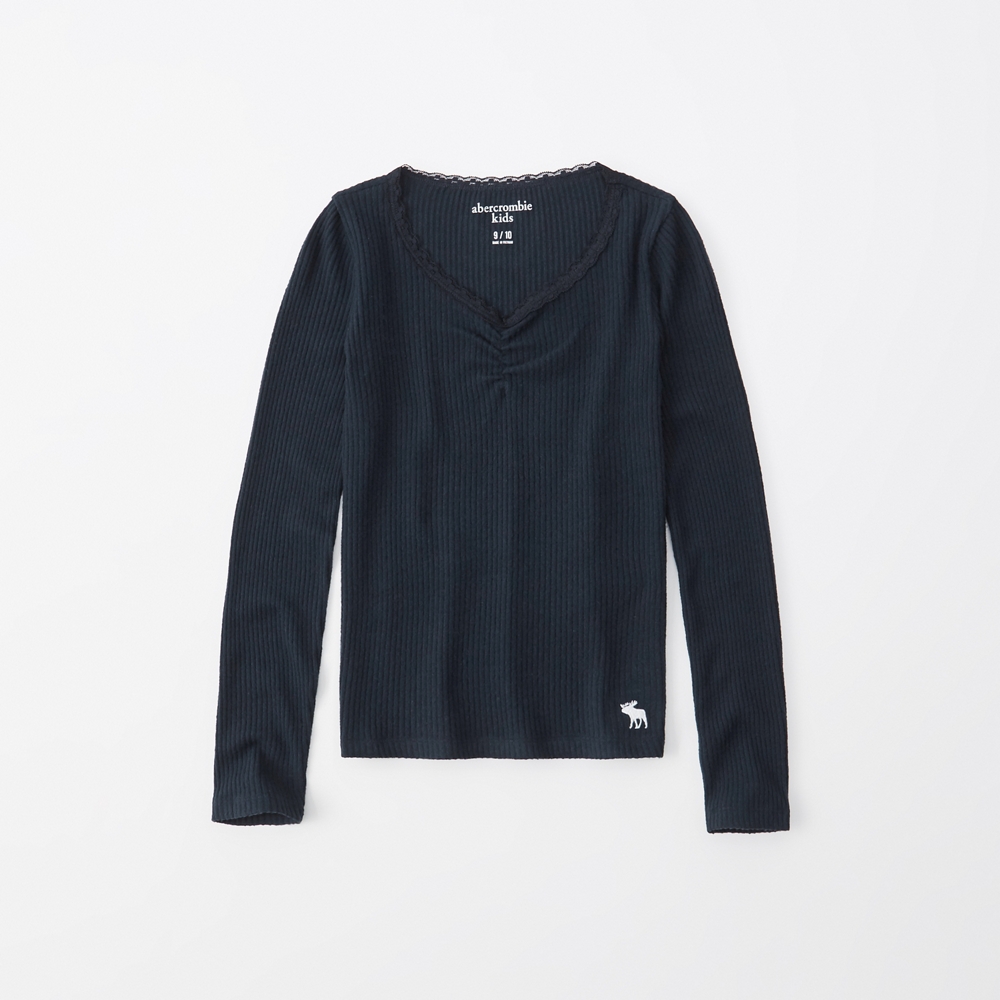 ribbed ruched-front icon tee