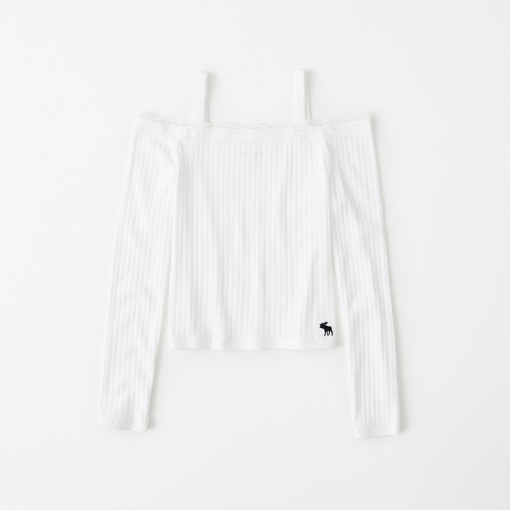 ribbed off-the-shoulder top